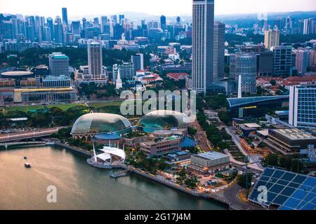 Singapur, offiziell die Republik Singapur, ist ein souveräner Inselstadtstaat im maritimen Südostasien. Stockfoto