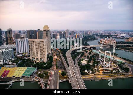 Singapur, offiziell die Republik Singapur, ist ein souveräner Inselstadtstaat im maritimen Südostasien. Stockfoto