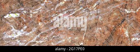 Natürliches Muster aus Marmor Hintergrund, Oberfläche Stein mit einem Muster von Emperador Marmor, Nahaufnahme der abstrakten Textur mit hoher Auflösung. Stockfoto