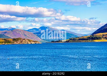 Ullapool, Ulapul, am Ufer des Loch Broom, an der malerischen NC 500, Ross und Cromarty, Highlands, Schottland Stockfoto