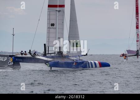 Taranto, Italien. Juni 2021. F50 France Team während des Sail Grand Prix 2021 (Tag 1), Segelrennen in Taranto, Italien, Juni 05 2021 Quelle: Independent Photo Agency/Alamy Live News Stockfoto