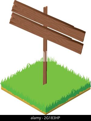 Leeres Wegweissymbol. Isometrische Darstellung eines leeren Wegweiservektorikons für das Web Stock Vektor