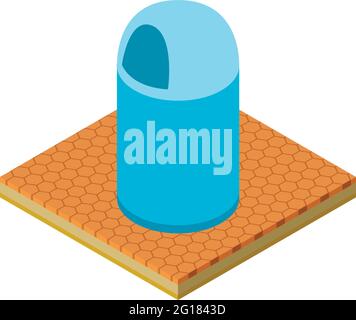 Mülltonne. Isometrische Darstellung des Garbage CAN-Vektor-Symbols für Web Stock Vektor