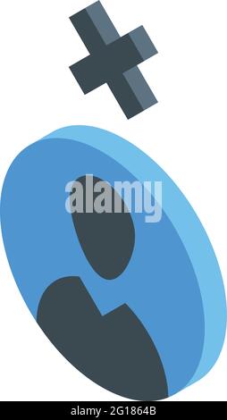 Symbol „Benutzer löschen“. Isometrisches Vektor-Symbol für das Löschen von Benutzern für Webdesigns auf weißem Hintergrund Stock Vektor