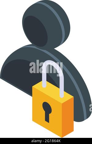 Symbol zum Löschen des Benutzerblocks. Isometrisches Symbol für das Löschen von Benutzerblockvektoren für Webdesigns auf weißem Hintergrund Stock Vektor