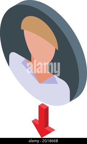 Symbol zum Löschen des Benutzerzugriffs. Isometrisches Vektorsymbol für das Löschen von Benutzerzugriffsberechtigungen für Webdesigns auf weißem Hintergrund Stock Vektor