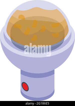 Symbol für Popcorn-Maschine mit rundem Macher. Isometrisch von Popcorn runden Maker Maschine Vektor-Symbol für Web-Design isoliert auf weißem Hintergrund Stock Vektor