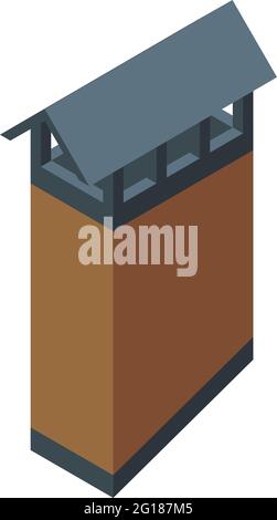 Symbol für Kamin. Isometrisches Symbol für den Kamine-Kamin für Webdesign auf weißem Hintergrund isoliert Stock Vektor