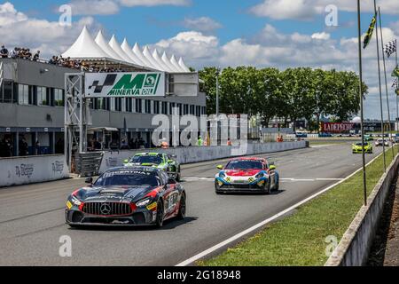 15 CAMPBELL Christopher (FRA), IBANEZ Lluc (ESP), NM Racing Team, Mercedes-AMG GT4, Action beim 3. Lauf des Championnat de France FFSA GT - GT4 France 2021, vom 4. Bis 6. Juni 2021 auf dem Circuit d'Albi, Albi, Frankreich - Foto Marc de Mattia / DPPI Stockfoto