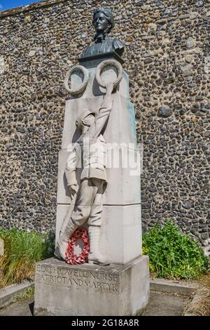 Edith Cavell Denkmal, in Norwich, Großbritannien Stockfoto