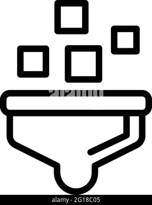 Symbol für Trichterdaten. Umriss Funnel-Datenvektorsymbol für Webdesign isoliert auf weißem Hintergrund Stock Vektor