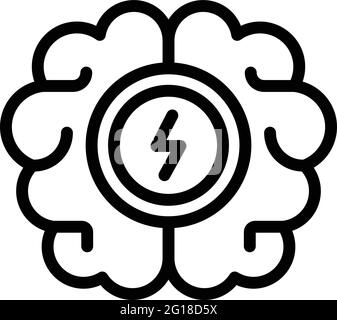 Symbol „Brainstorming Bolt“. Skizzieren Brainstorming Bolt Vektor-Symbol für Web-Design isoliert auf weißem Hintergrund Stock Vektor