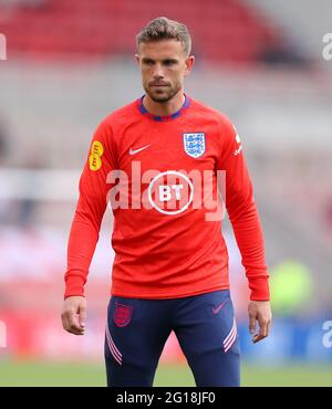 Middlesborough, Großbritannien. 02. Juni 2021. Jordan Henderson aus England. Kredit Anthony Devlin/Alamy Live News Stockfoto