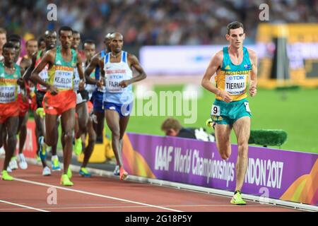 Patrick Tiernan (Australien). 5000 Meter Männer Finale. IAAF World Championships London 2017 Stockfoto