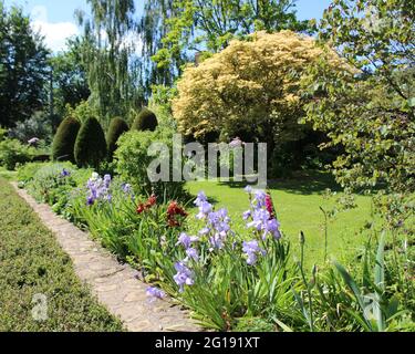 East Lambrook Manor Gardens, Somerset, England. Stockfoto