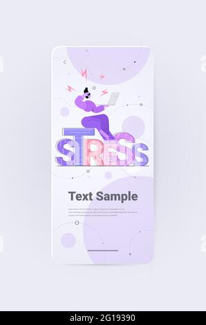 Multitasking müde Geschäftsfrau beschäftigt überarbeiteten Geschäftsfrau Depression Nervenzusammenbruch Stress Stock Vektor