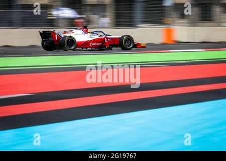 01 Shwartzman Robert (rus), Prema Racing, Dallara F2, Aktion während des 3. Laufs der FIA Formel-2-Meisterschaft 2021 vom 04. Bis 06. Juni 2021 auf dem Baku City Circuit, in Baku, Aserbaidschan - Foto Antonin Vincent / DPPI Stockfoto