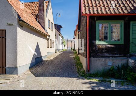 Murgränd in Visby. Stockfoto
