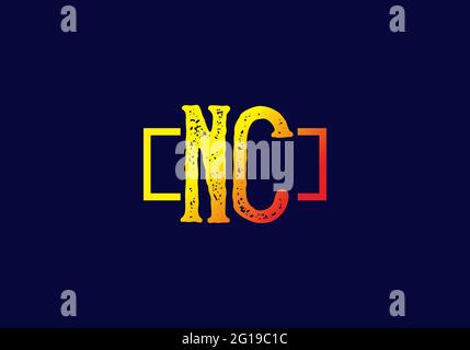 Vintage-Stil von NC Anfangsbuchstaben Design Stock Vektor
