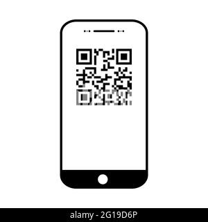 Mobil Scan Flat-Symbol auf weißem Hintergrund isoliert. QR Code Reader Vektor Illustration . Stock Vektor