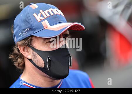 Baku, Aserbaidschan. Juni 2021. Fernando Alonso (ESP) Alpine F1 Team. Quelle: James Moy/Alamy Live News Stockfoto