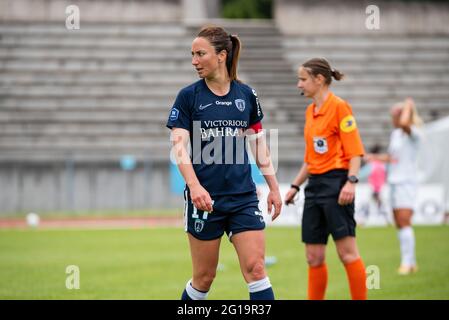 Gaetane Thiney vom FC Paris reagiert während des Fußballspiels D1 Arkema zwischen dem FC Paris und dem HSC Montpellier am 5. Juni 2021 im Robert Bobin-Stadion in Bondoufle, Frankreich - Foto Melie Laurent / A2M Sport Consulting / DPPI Stockfoto