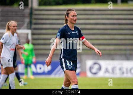 Gaetane Thiney vom FC Paris reagiert während des Fußballspiels D1 Arkema zwischen dem FC Paris und dem HSC Montpellier am 5. Juni 2021 im Robert Bobin-Stadion in Bondoufle, Frankreich - Foto Melie Laurent / A2M Sport Consulting / DPPI Stockfoto