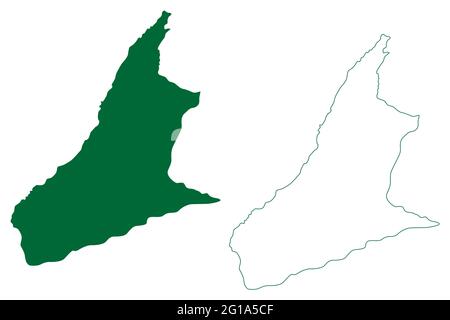 Ukhrul Bezirk (Manipur Staat, Republik Indien) Karte Vektor Illustration, Scribble Skizze Ukhrul Karte Stock Vektor