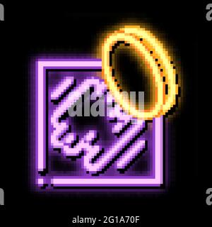 Symbol zum Löschen von Münznummern mit Neonlicht Stock Vektor
