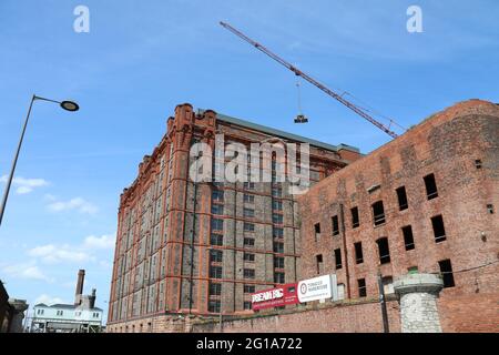 Liverpool Tobacco Warehouse an der Regent Road Stockfoto