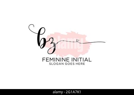 BZ Beauty Monogramm und elegantes Logo Design Handschrift Logo der ersten Unterschrift, Hochzeit, Mode, Blumen und botanische mit kreativen Vorlage. Stock Vektor