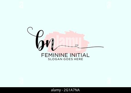 BN Beauty Monogramm und elegantes Logo Design Handschrift Logo der ersten Unterschrift, Hochzeit, Mode, Blumen und botanische mit kreativen Vorlage. Stock Vektor