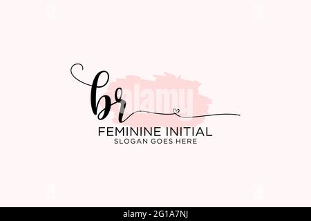 BR Beauty Monogramm und elegantes Logo Design Handschrift Logo der ersten Unterschrift, Hochzeit, Mode, Blumen und botanische mit kreativen Vorlage. Stock Vektor