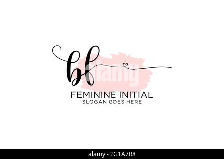 BF Beauty Monogramm und elegantes Logo Design Handschrift Logo der ersten Unterschrift, Hochzeit, Mode, Blumen und botanische mit kreativen Vorlage. Stock Vektor