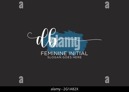 DB Beauty Monogramm und elegantes Logo Design Handschrift Logo der ersten Unterschrift, Hochzeit, Mode, Blumen und botanische mit kreativen Vorlage. Stock Vektor