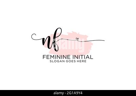 NF Beauty Monogramm und elegantes Logo Design Handschrift Logo der ersten Signatur, Hochzeit, Mode, Blumen und botanische mit kreativen Vorlage. Stock Vektor