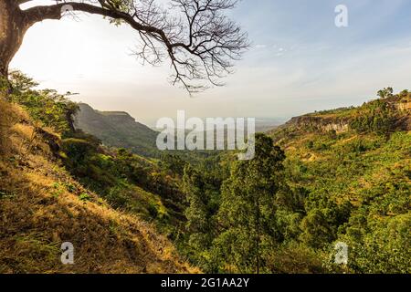 Blick aus den Bergen rund um Sipi, Uganda Stockfoto