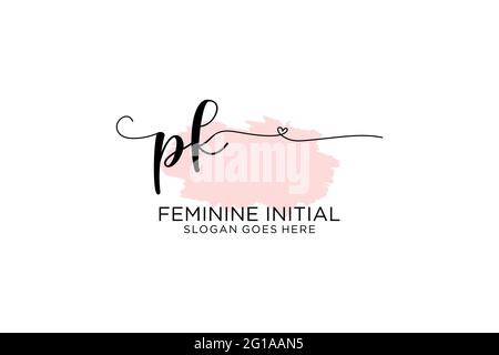 PK Schönheit Monogramm und eleganten Logo-Design Handschrift Logo der ersten Unterschrift, Hochzeit, Mode, Blumen und botanische mit kreativen Vorlage. Stock Vektor