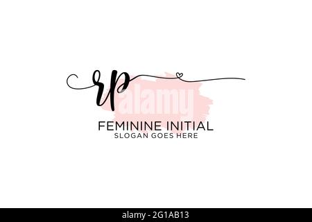 SP Beauty Monogramm und elegantes Logo Design Handschrift Logo der ersten Unterschrift, Hochzeit, Mode, Blumen und botanische mit kreativen Vorlage. Stock Vektor