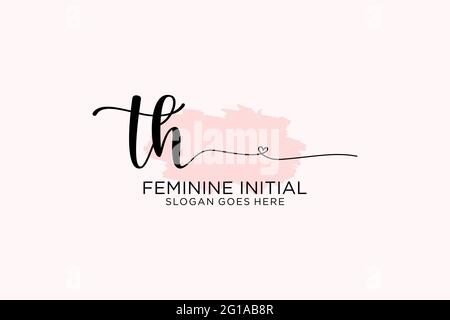 TH Schönheit Monogramm und eleganten Logo-Design Handschrift Logo der ersten Unterschrift, Hochzeit, Mode, Blumen und botanische mit kreativen Vorlage. Stock Vektor