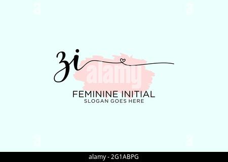 ZI Beauty Monogramm und elegantes Logo Design Handschrift Logo der ersten Unterschrift, Hochzeit, Mode, Blumen und botanischen mit kreativen Vorlage. Stock Vektor