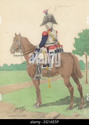 cavalier du 10e régiment de cuirassiers sous le 1er Empire Stockfoto