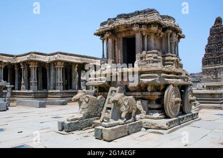 Steinwagen Vuttala Tempel hampi Stockfoto