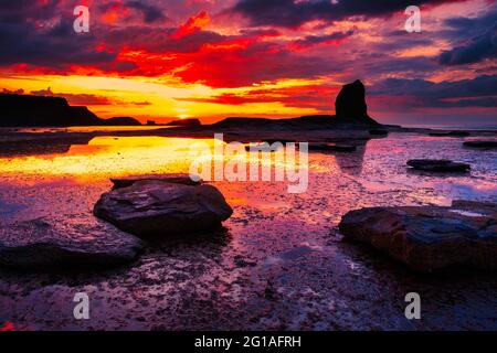 SALTWICK SONNENUNTERGANG Stockfoto