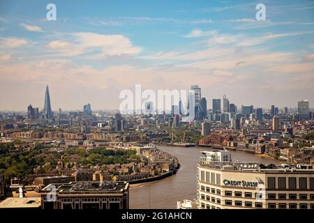 Blick vom One Canada Square in Richtung London Stockfoto