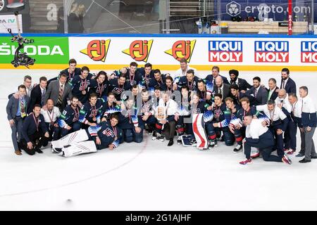 Riga, Lettland. Juni 2021. Third Position - USA vs Germany, Eishockey in Riga, Lettland, Juni 06 2021 Quelle: Independent Photo Agency/Alamy Live News Stockfoto