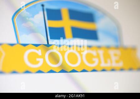 Google LLC ist ein US-amerikanisches multinationales Technologieunternehmen, das sich auf internetbezogene Dienste und Produkte spezialisiert hat, zu denen Online-Werbetechnologien, eine Suchmaschine, Cloud-Computing, Software und Hardware gehören. Stockfoto