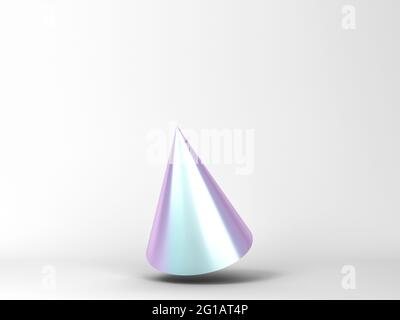 Abstraktes geometrisches Primitive. Minimale Szene. 3d-Illustration. Schillernde Form Stockfoto