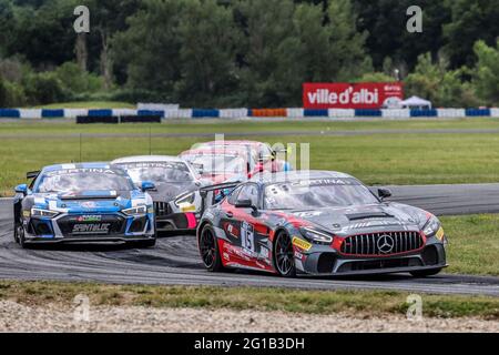 15 CAMPBELL Christopher (FRA), IBANEZ Lluc (ESP), NM Racing Team, Mercedes-AMG GT4, Action beim 3. Lauf des Championnat de France FFSA GT - GT4 France 2021, vom 4. Bis 6. Juni 2021 auf dem Circuit d'Albi, Albi, Frankreich - Foto Marc de Mattia / DPPI Stockfoto