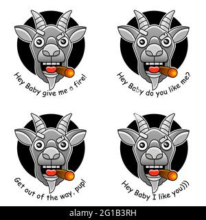 Nutztiere, Symbole festlegen. Kollektion von Silhouetten Stock Vektor